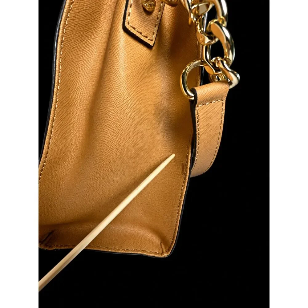 Michael Kors Hamilton Saffiano Leather Medium Satchel Handbag W/ Shoulder Strap